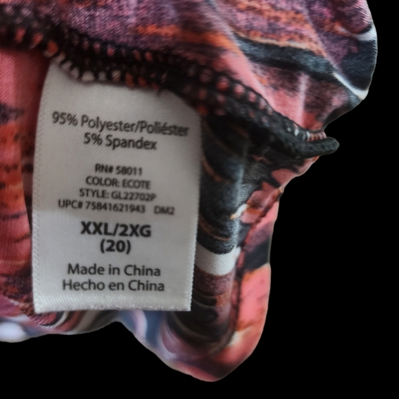 Geoege Sleeveless red black and white  Aztec Print blouse XXL - Picture 3 of 4